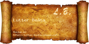 Lutter Beáta névjegykártya